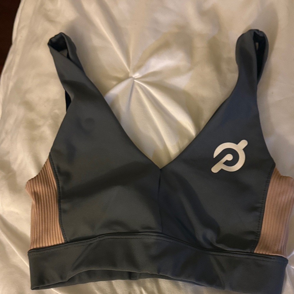 Peloton Gray and Tan Sports Bra